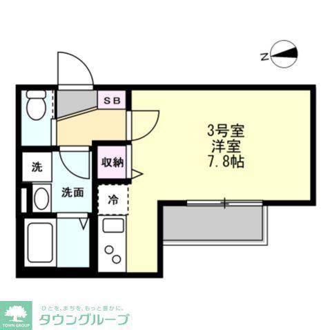 ベイルームルナ橋本(ワンルーム/2階)の間取り写真