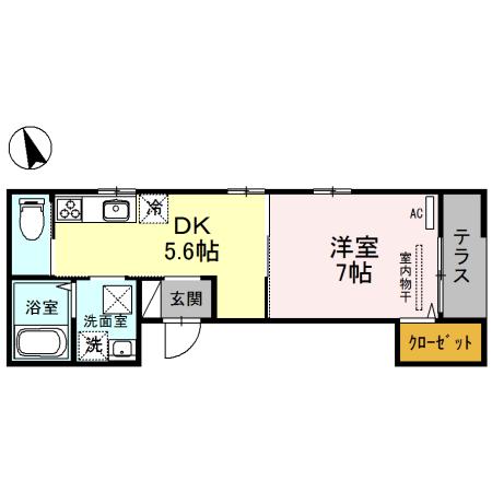 D-ROOM甲子園(1DK/1階)の間取り写真