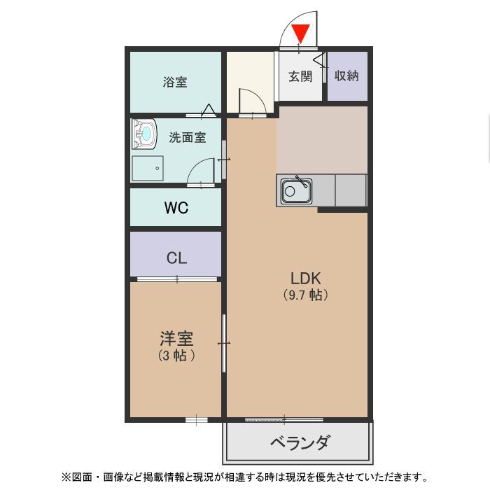 ディアコート安田(1LDK/1階)の間取り写真