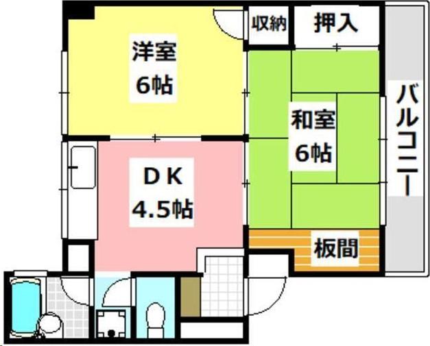 第1東雲マンション(2DK/3階)の間取り写真