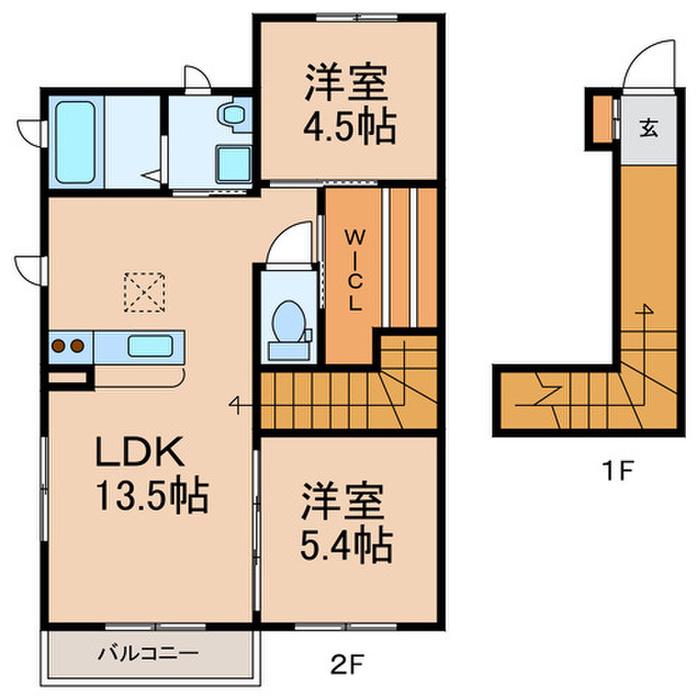 イレックス(2LDK/2階)の間取り写真