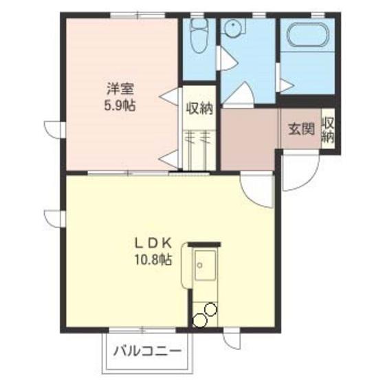 シャーメゾン・オアシス(1LDK/2階)の間取り写真