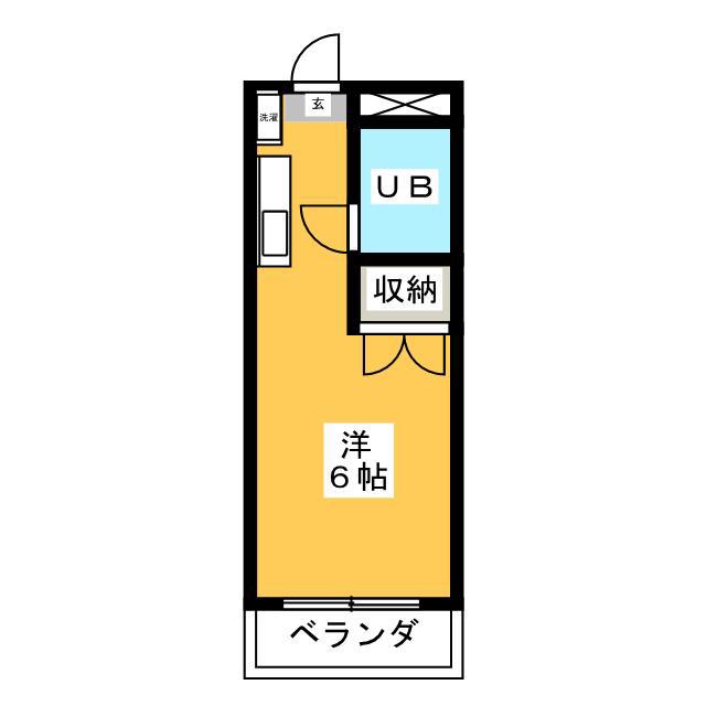 クレールまこ(ワンルーム/2階)の間取り写真