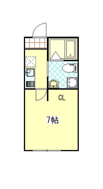 シエルクレスト杉田(1K/1階)の間取り写真