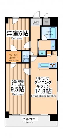 パス横浜新子安(2LDK/5階)の間取り写真