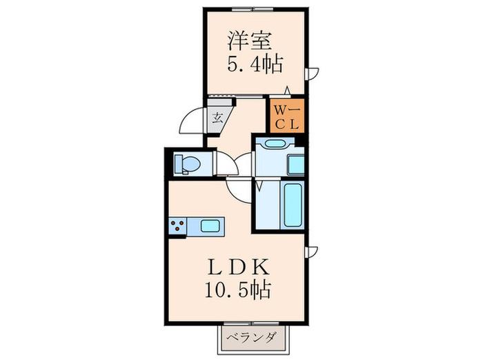 ロイヤルG黒崎駅前(1LDK/3階)の間取り写真