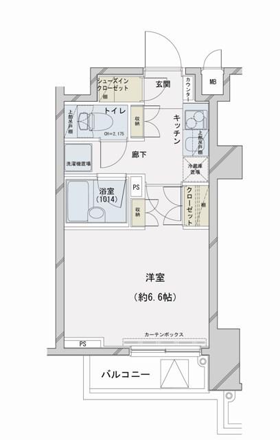 コンシェリア文京根津(1K/2階)の間取り写真