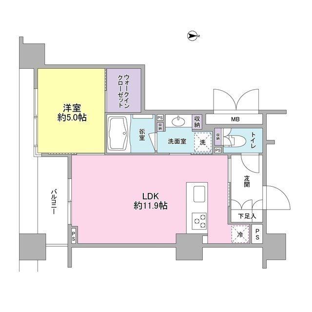 コンフォリア新川(1LDK/12階)の間取り写真