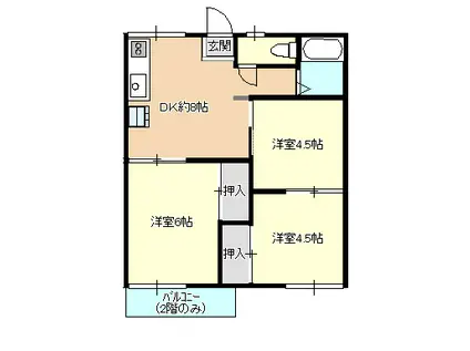 黄金ハイツ(3DK/2階)の間取り写真