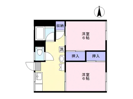 みさきハイツ(2K/1階)の間取り写真