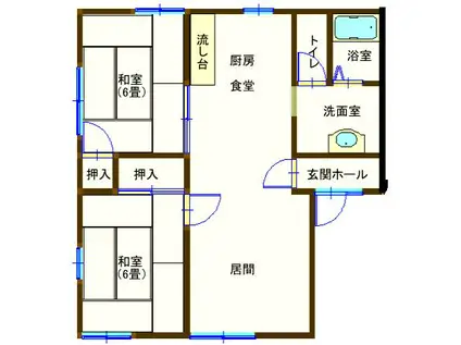 ラフォーレ大前5(2LDK/2階)の間取り写真