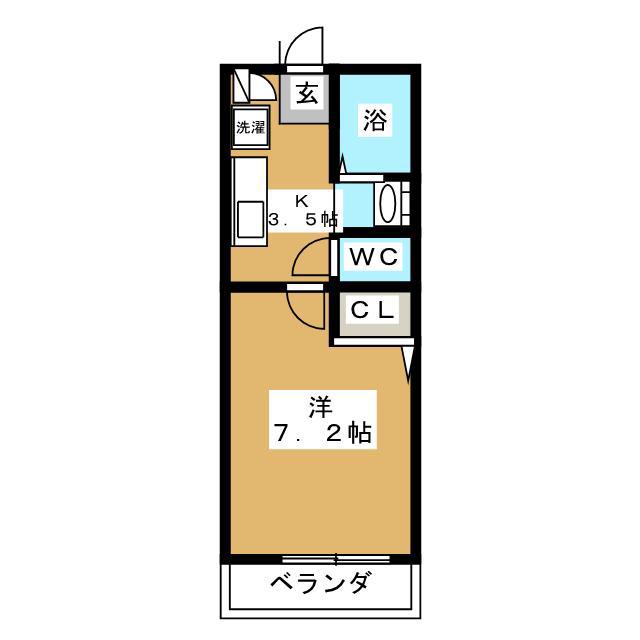 クレストハイムMAIHAMA(1K/3階)の間取り写真