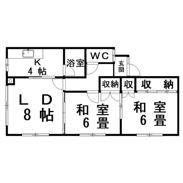 多田マンション(2LDK/1階)の間取り写真