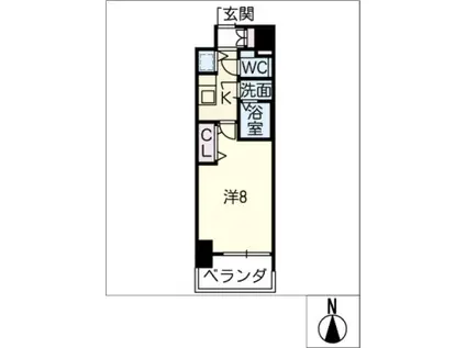 プレサンス新栄町ギャラント(1K/14階)の間取り写真
