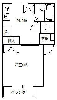コーポアネシス(1DK/1階)の間取り写真