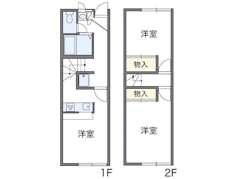 レオパレス今寺3丁目(2DK/1階)の間取り写真