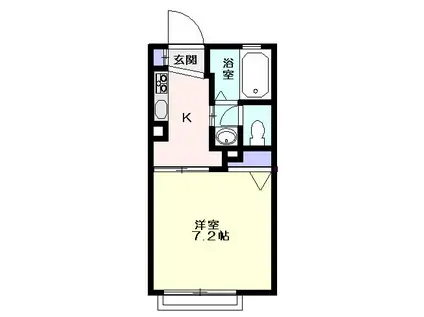 幸ハイツ(1K/1階)の間取り写真