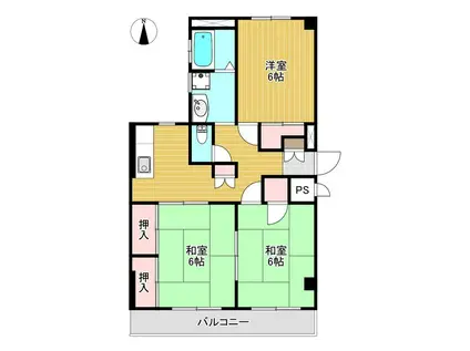 柏山ハイツ(3K/1階)の間取り写真