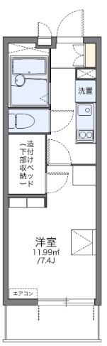 レオパレス鳴尾B(1K/3階)の間取り写真