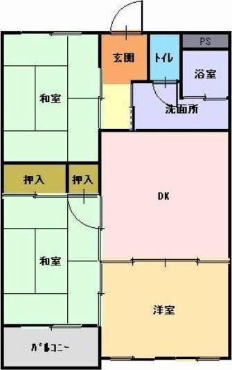 坂上マンション(3DK/1階)の間取り写真