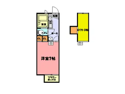 JR山陽本線 魚住駅 徒歩45分 2階建 築15年(1K/2階)の間取り写真