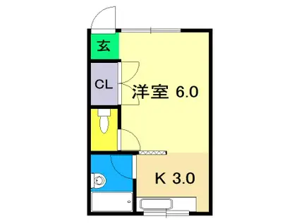 ひまわりハイツ(1K/3階)の間取り写真