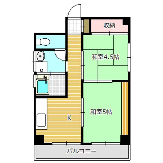 古川マンション(2K/2階)の間取り写真