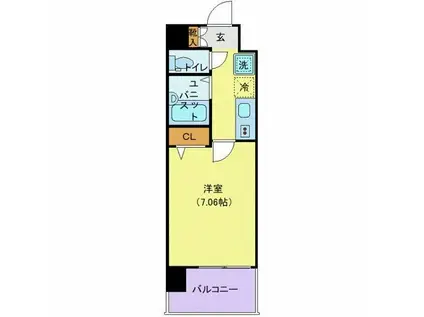 TSレジデンス水神(1K/12階)の間取り写真