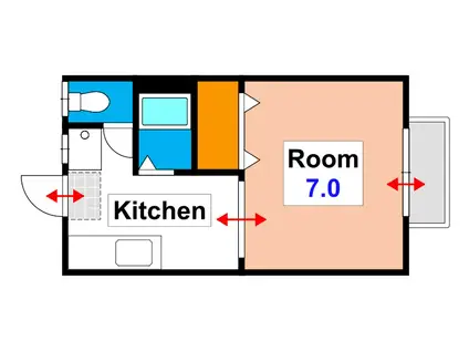 アネックス原(1DK/1階)の間取り写真