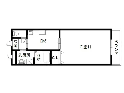 フィールライフ春日(1DK/1階)の間取り写真