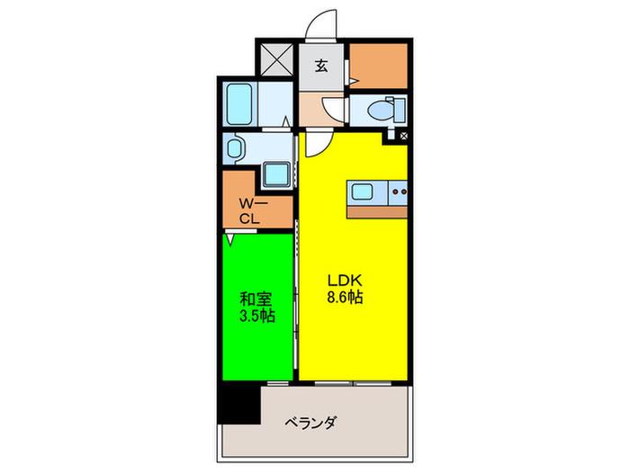 リファレンス六本松(1LDK/10階)の間取り写真