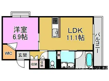 シャーメゾン LEAF(1LDK/1階)の間取り写真