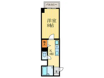 セレッソコート京都御所西(1K/4階)の間取り写真