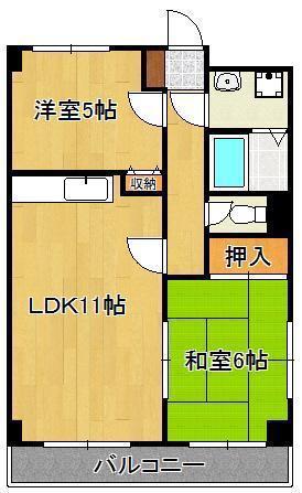 ロワイヤルT・N(2LDK/2階)の間取り写真