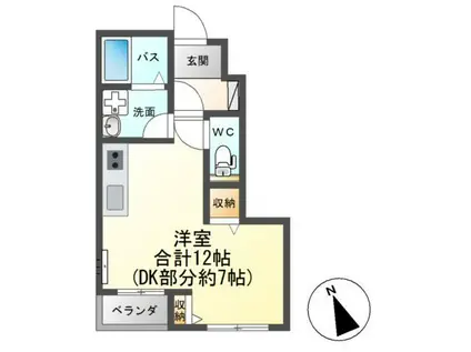 パンション岩曽(1DK/1階)の間取り写真