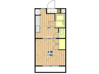 グランドキャニオン(1DK/1階)の間取り写真