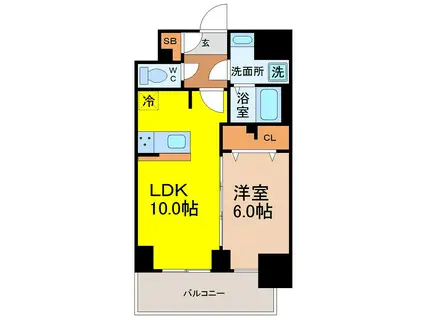 RICHEDOR古出来(1LDK/8階)の間取り写真