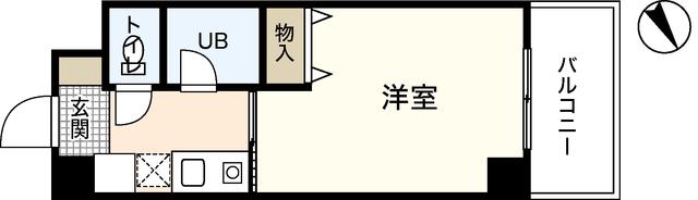 リバーサイド中村(1K/2階)の間取り写真