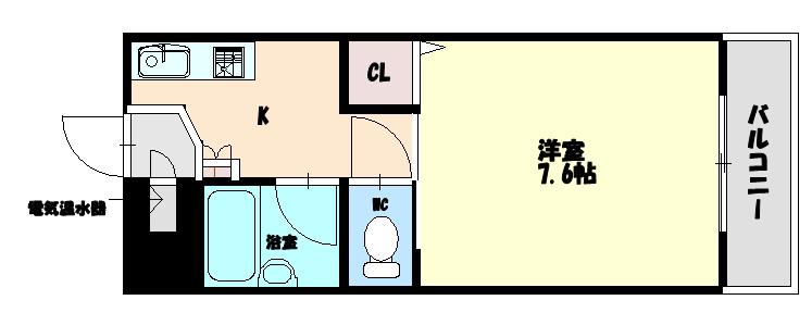 アメニティ・ロード(1K/1階)の間取り写真