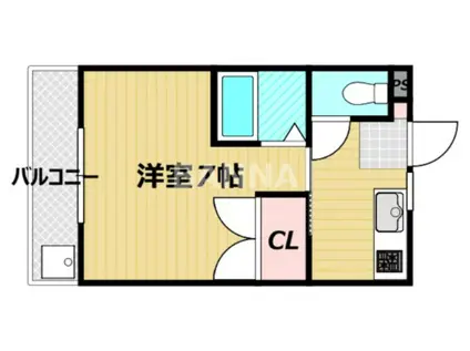 パークプレイス平井II(1K/3階)の間取り写真