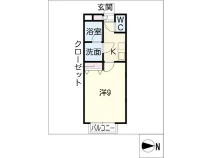 CIAO FIORE(1K/1階)の間取り写真