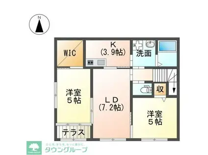 フロレアート大磯(2LDK/2階)の間取り写真