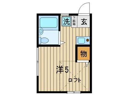 プレシャス汐入(ワンルーム/2階)の間取り写真