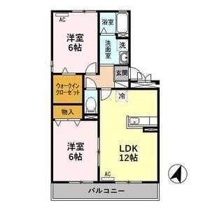 ルミエールA(2LDK/3階)の間取り写真