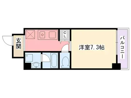 セレーノ西宮(1K/2階)の間取り写真