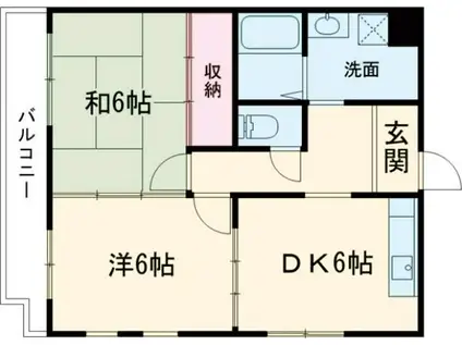 ニュー大将軍松兼II(2DK/5階)の間取り写真