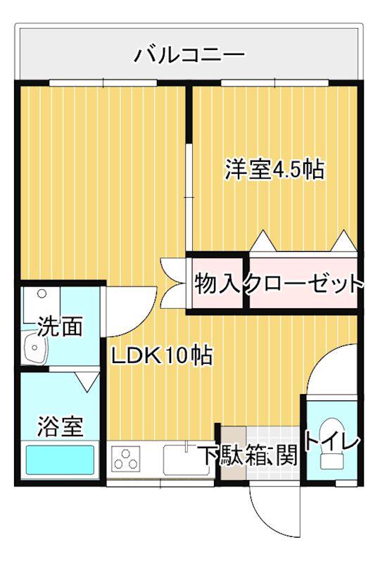 パークサイド上田(1LDK/2階)の間取り写真