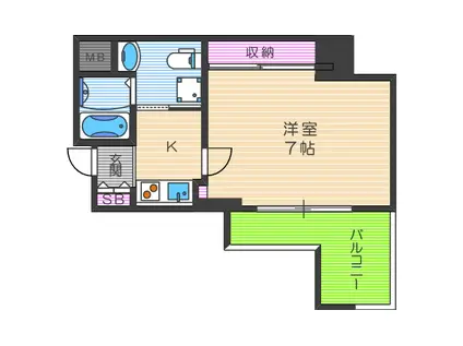 セレニテ梅田ルフレ(1K/3階)の間取り写真