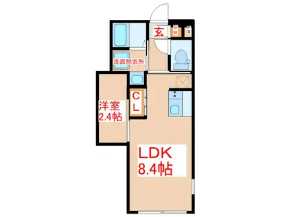 AIR/SOLID(1LDK/1階)の間取り写真