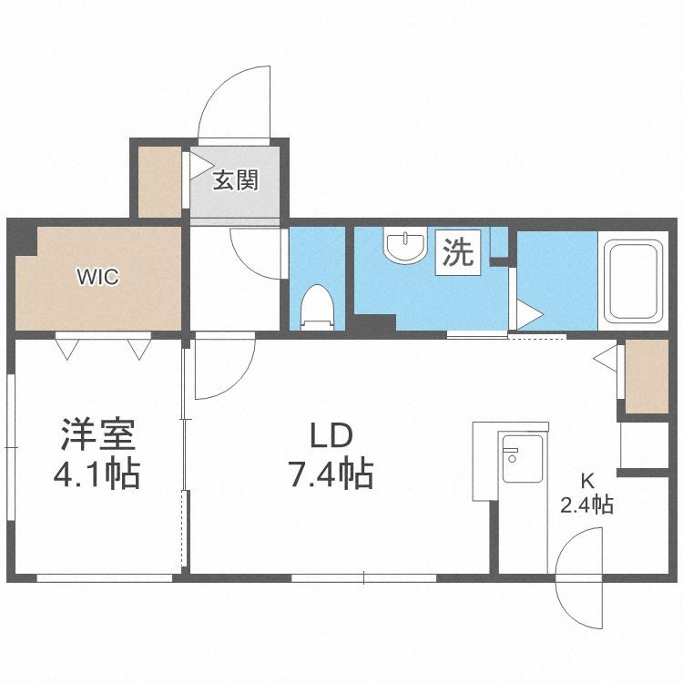 ARZU SHIROISHI(1LDK/3階)の間取り写真